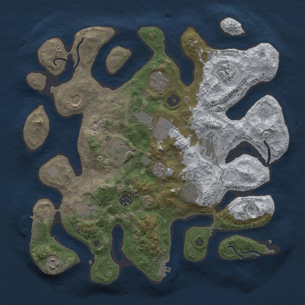 Rust Map: Procedural Map, Size: 3700, Seed: 1138470533, 20 Monuments