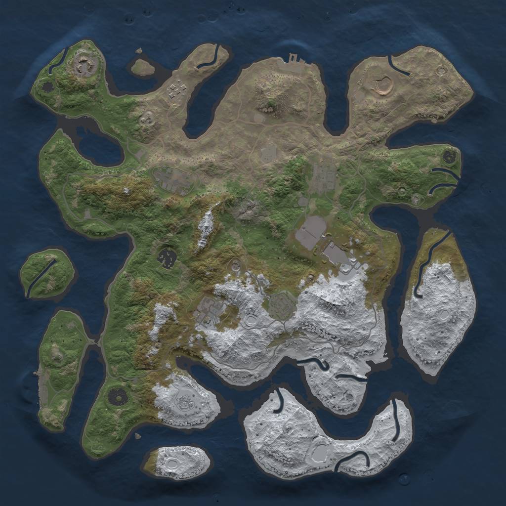 Rust Map: Procedural Map, Size: 4000, Seed: 126548, 18 Monuments