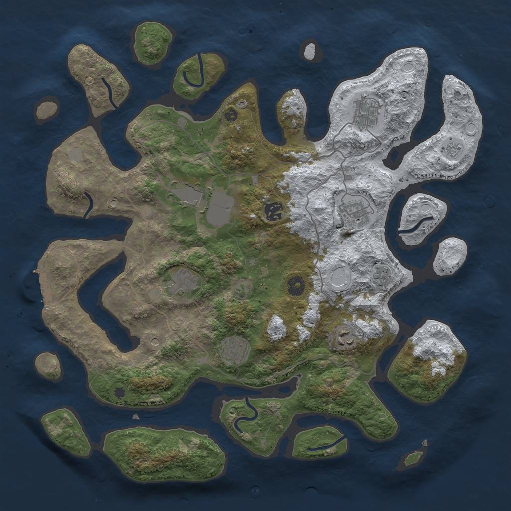 Rust Map: Procedural Map, Size: 4000, Seed: 478112195, 16 Monuments