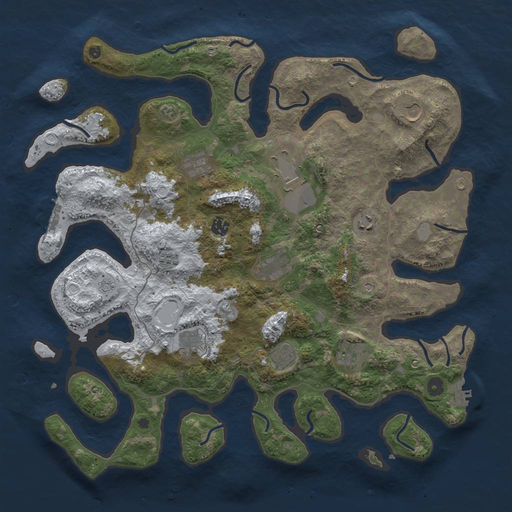 Rust Map: Procedural Map, Size: 4250, Seed: 288996, 19 Monuments