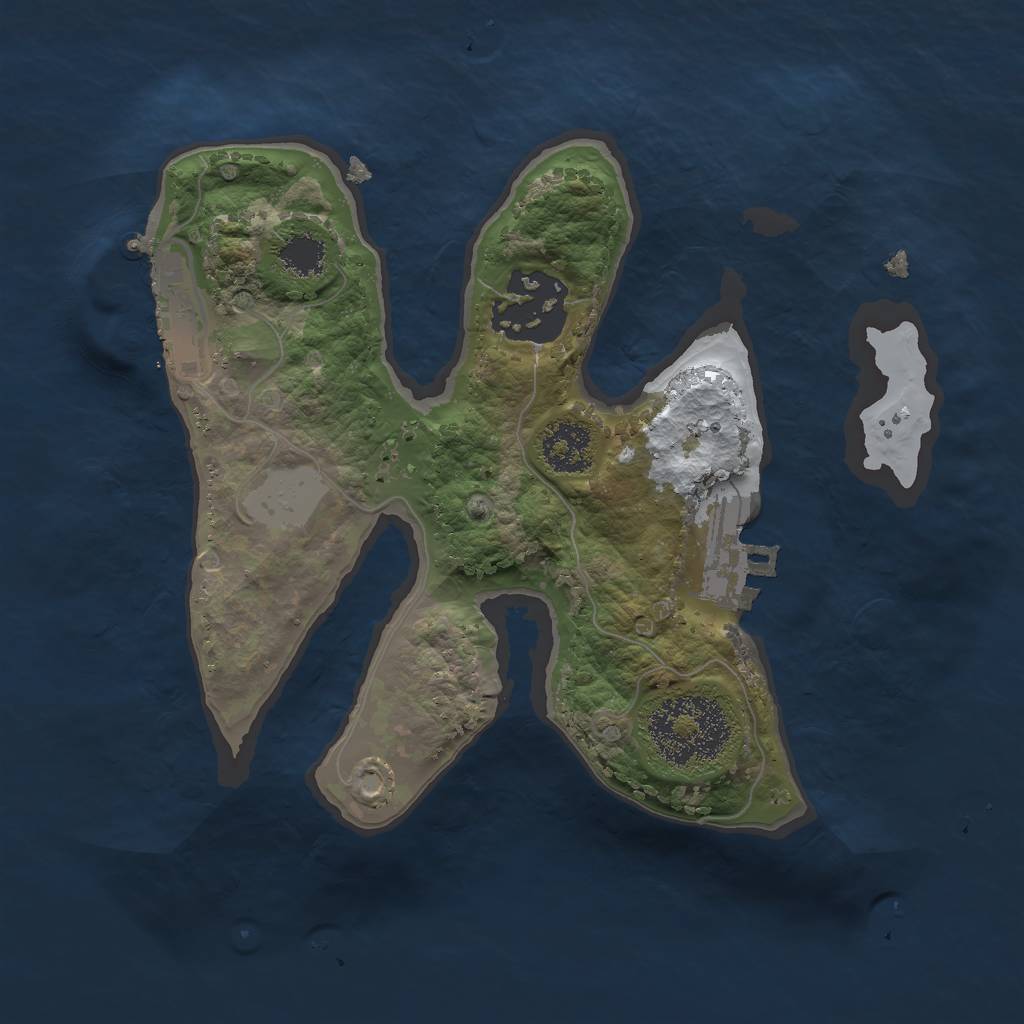 Rust Map: Procedural Map, Size: 2000, Seed: 1953202586, 8 Monuments