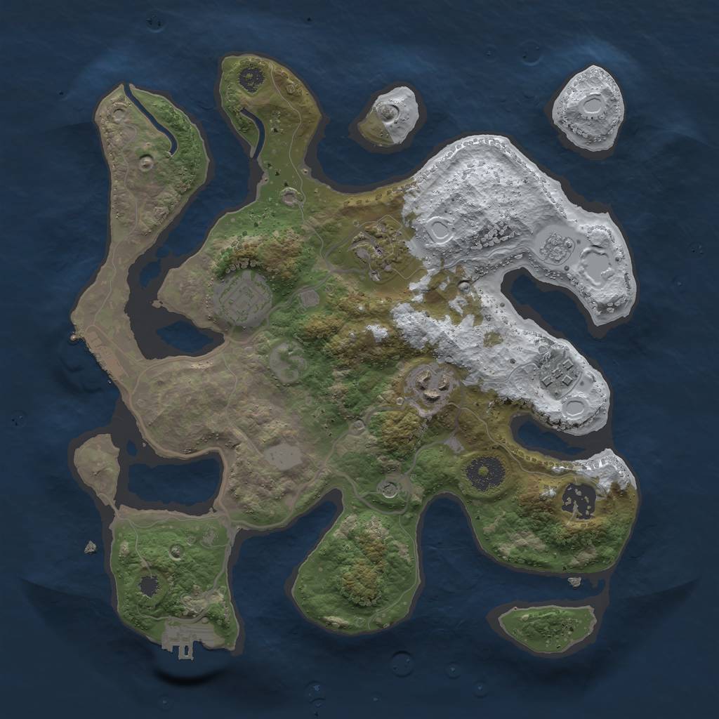 Rust Map: Procedural Map, Size: 3000, Seed: 240831004, 14 Monuments