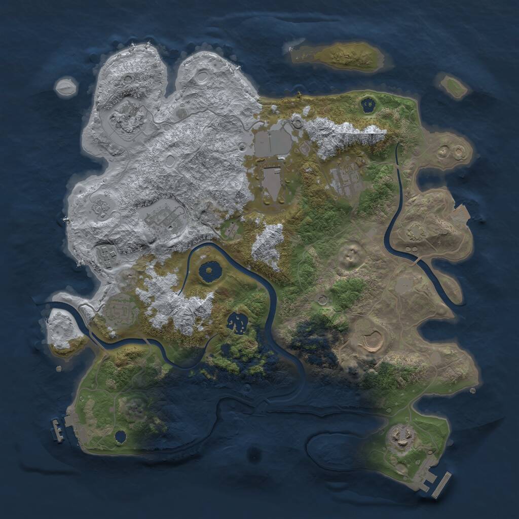 Rust Map: Procedural Map, Size: 3600, Seed: 488686468, 15 Monuments