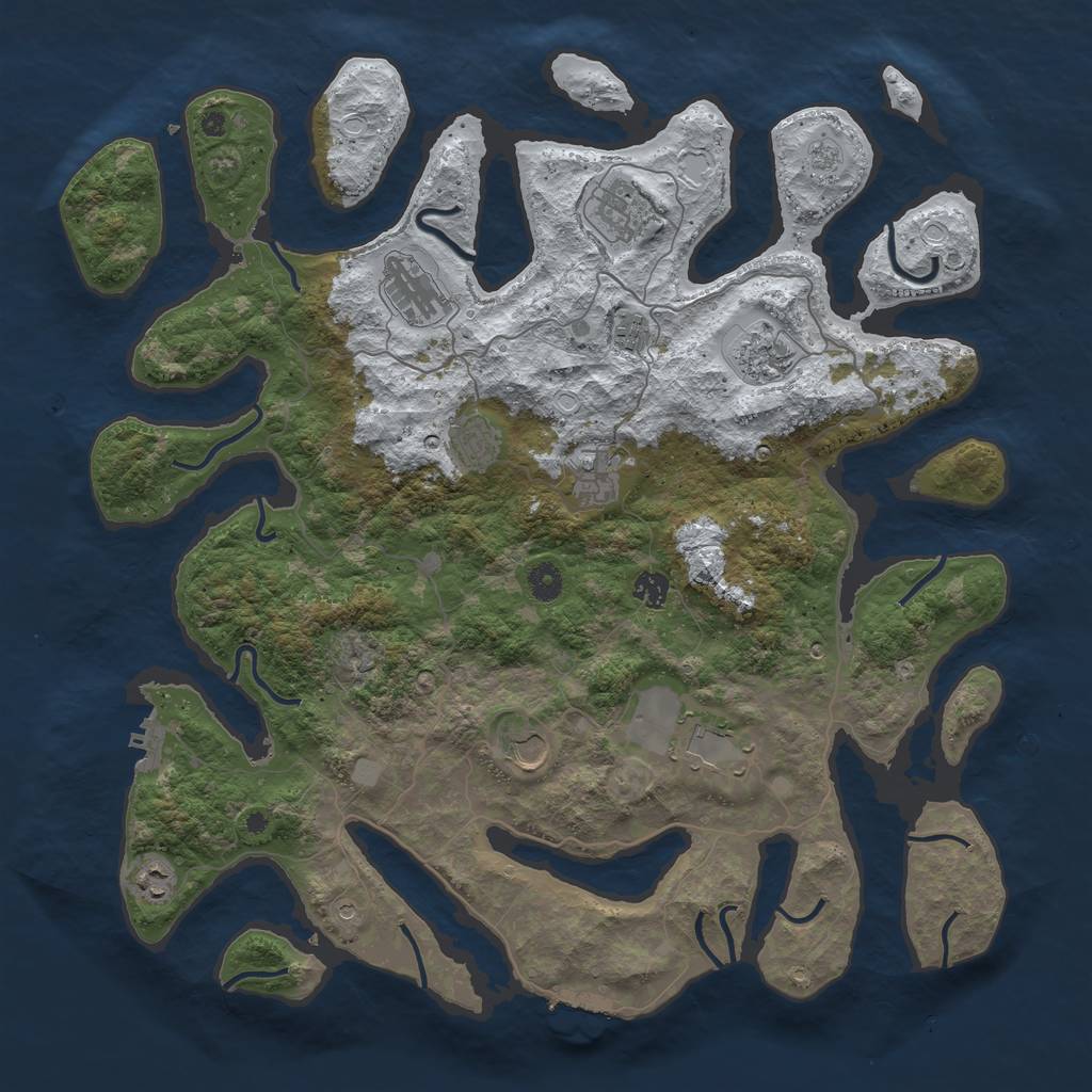 Rust Map: Procedural Map, Size: 4500, Seed: 1997, 19 Monuments