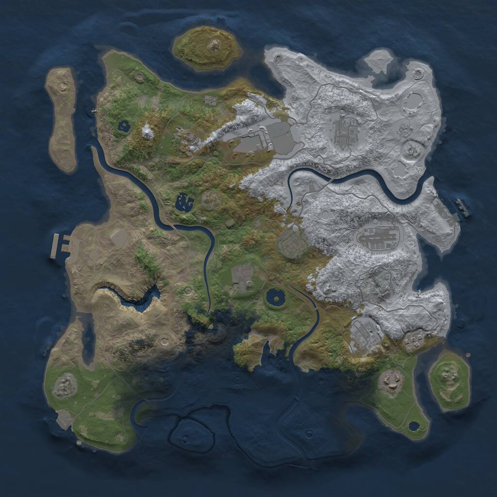 Rust Map: Procedural Map, Size: 4000, Seed: 6097717, 16 Monuments