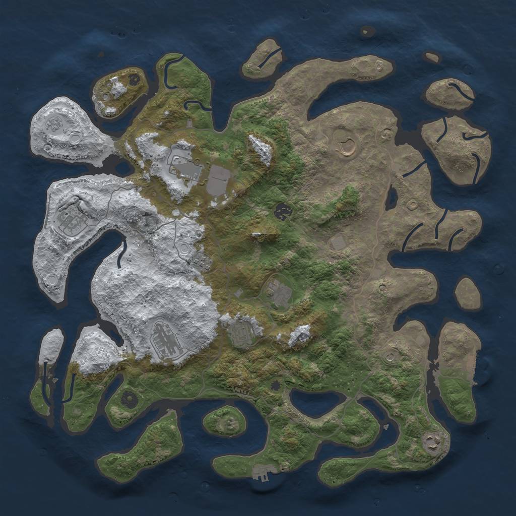 Rust Map: Procedural Map, Size: 4500, Seed: 22122, 18 Monuments