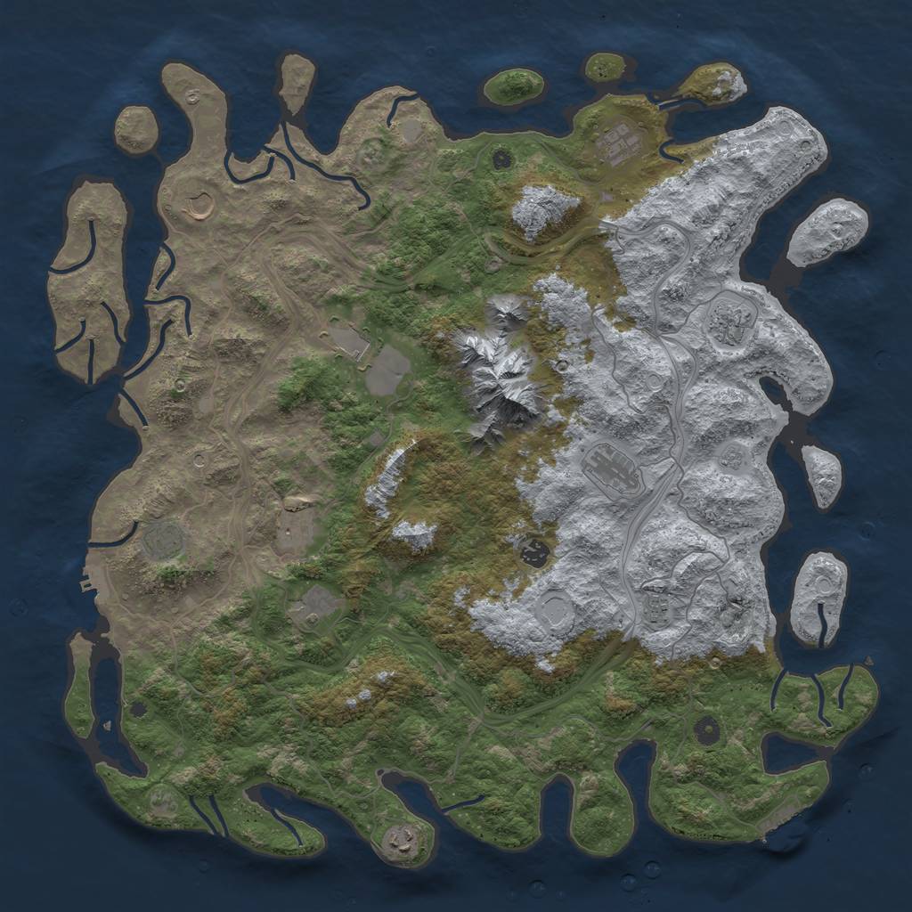 Rust Map: Procedural Map, Size: 5000, Seed: 16413, 18 Monuments