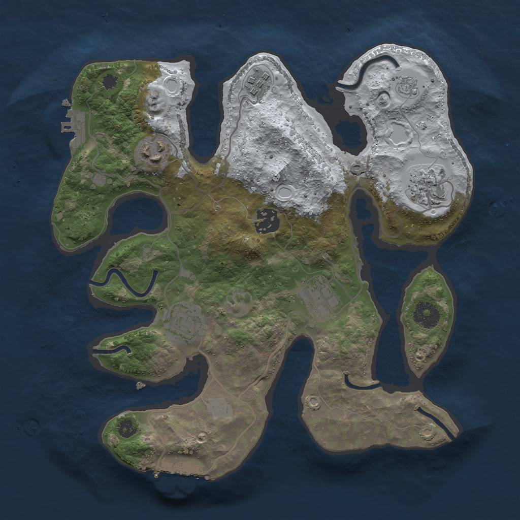 Rust Map: Procedural Map, Size: 3000, Seed: 414779247, 14 Monuments