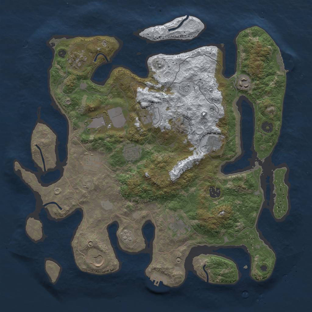 Rust Map: Procedural Map, Size: 4000, Seed: 1999108659, 20 Monuments