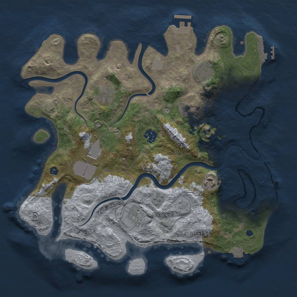 Rust Map: Procedural Map, Size: 3500, Seed: 813, 14 Monuments