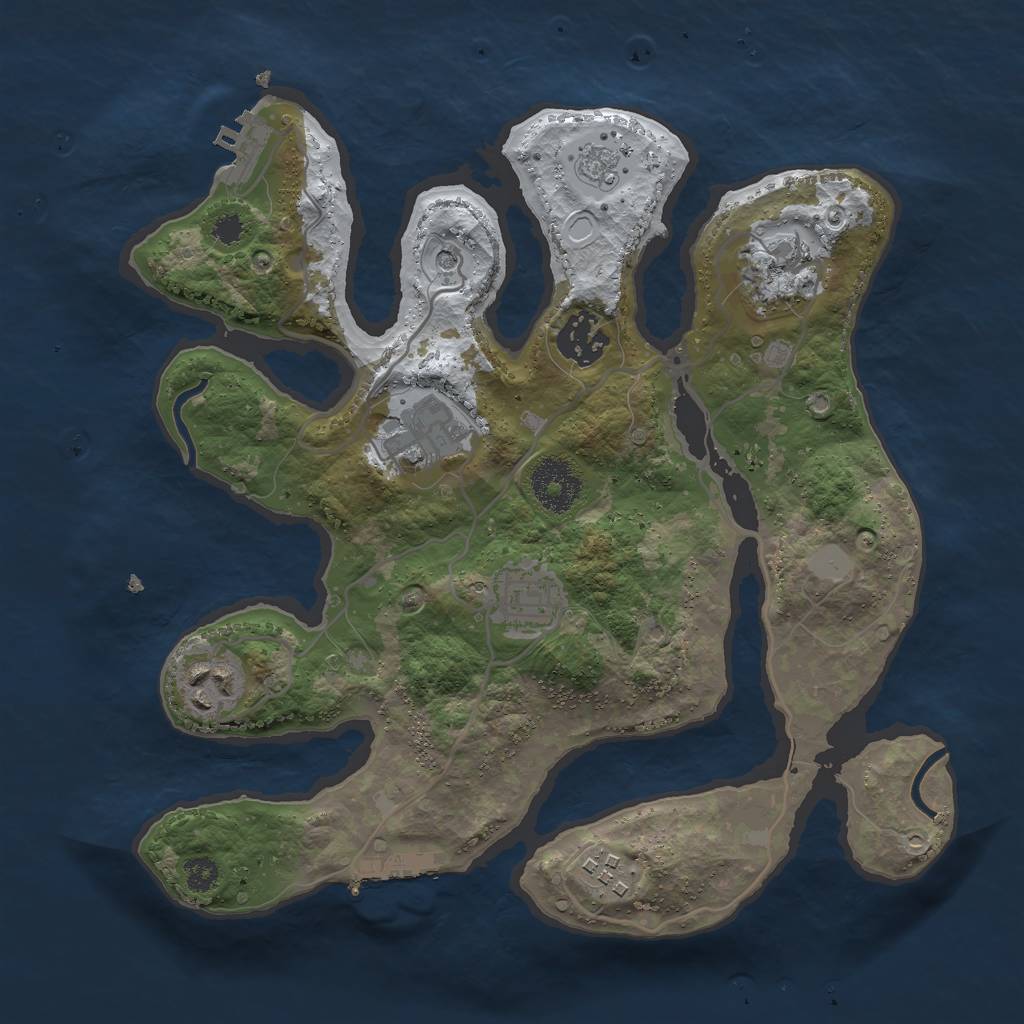 Rust Map: Procedural Map, Size: 3000, Seed: 892764917, 15 Monuments