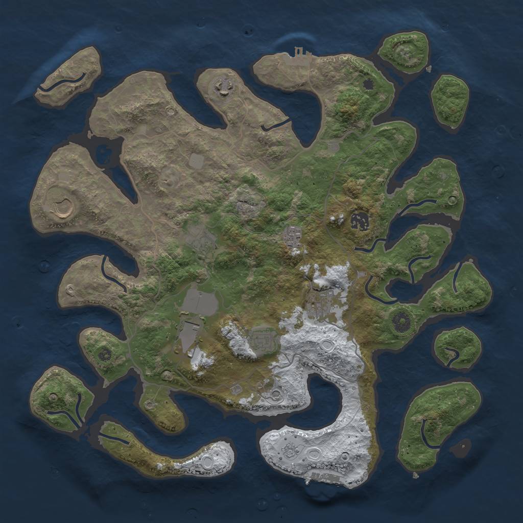 Rust Map: Procedural Map, Size: 4000, Seed: 195023603, 17 Monuments