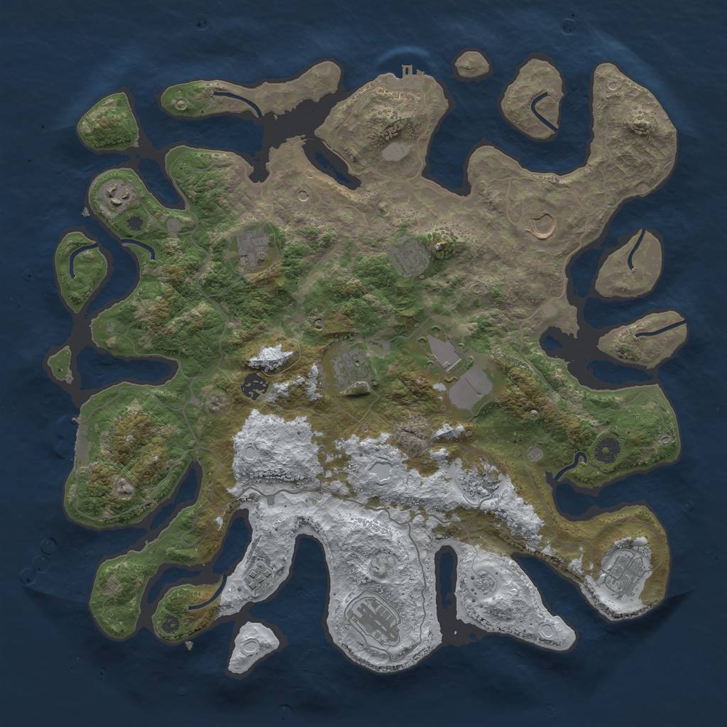 Rust Map: Procedural Map, Size: 4300, Seed: 577730080, 20 Monuments