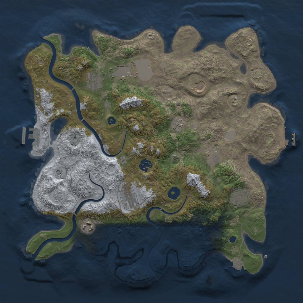 Rust Map: Procedural Map, Size: 3700, Seed: 4022022, 15 Monuments