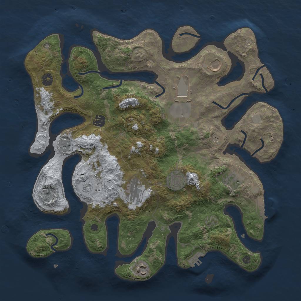 Rust Map: Procedural Map, Size: 3700, Seed: 4022022, 17 Monuments