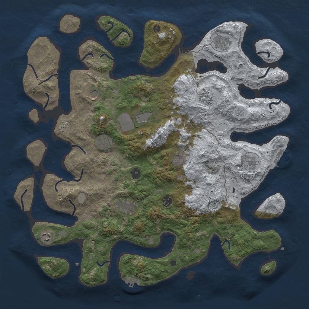 Rust Map: Procedural Map, Size: 4500, Seed: 40286320, 20 Monuments