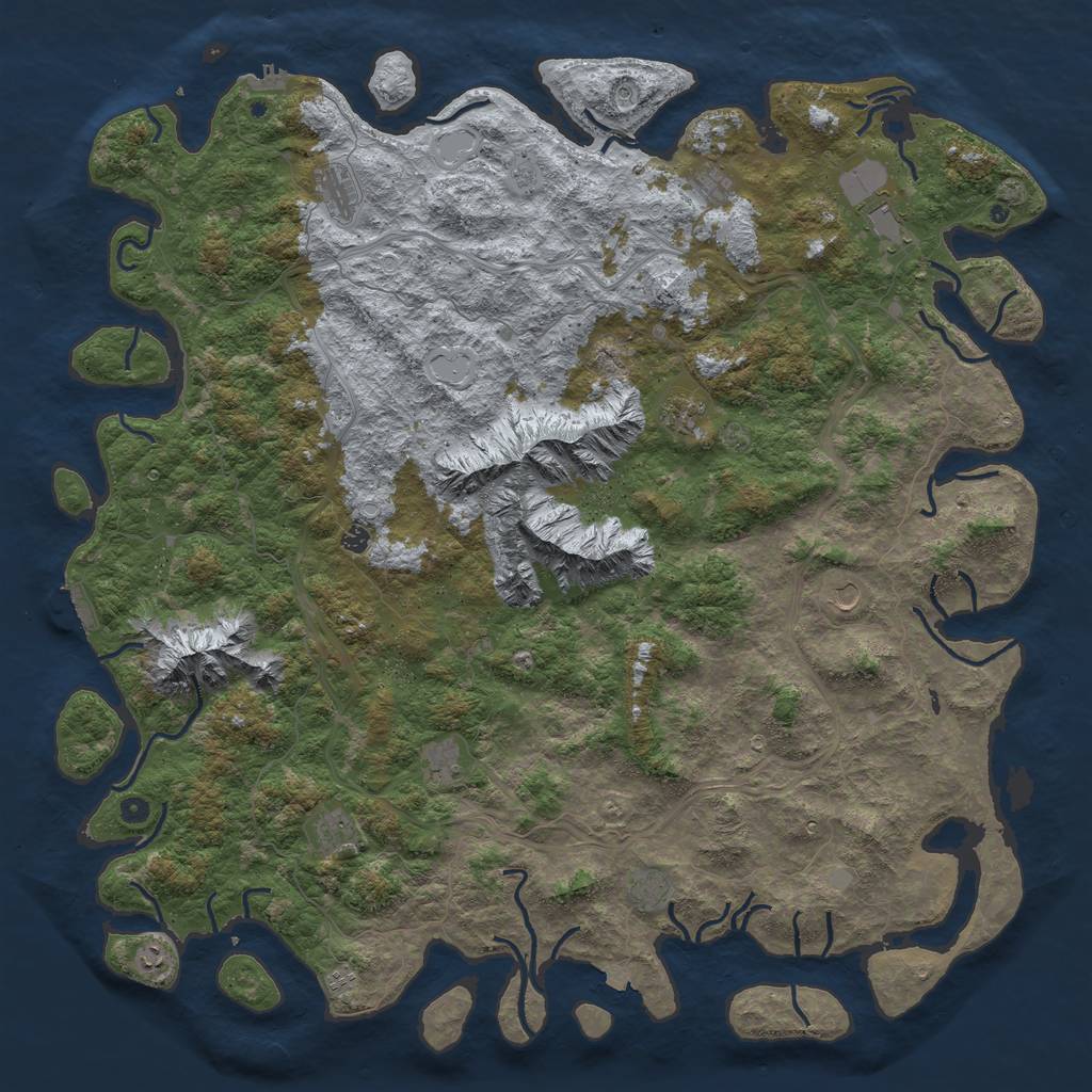Rust Map: Procedural Map, Size: 6000, Seed: 793197, 19 Monuments