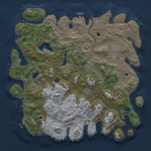 Thumbnail Rust Map: Procedural Map, Size: 4500, Seed: 98765, 16 Monuments