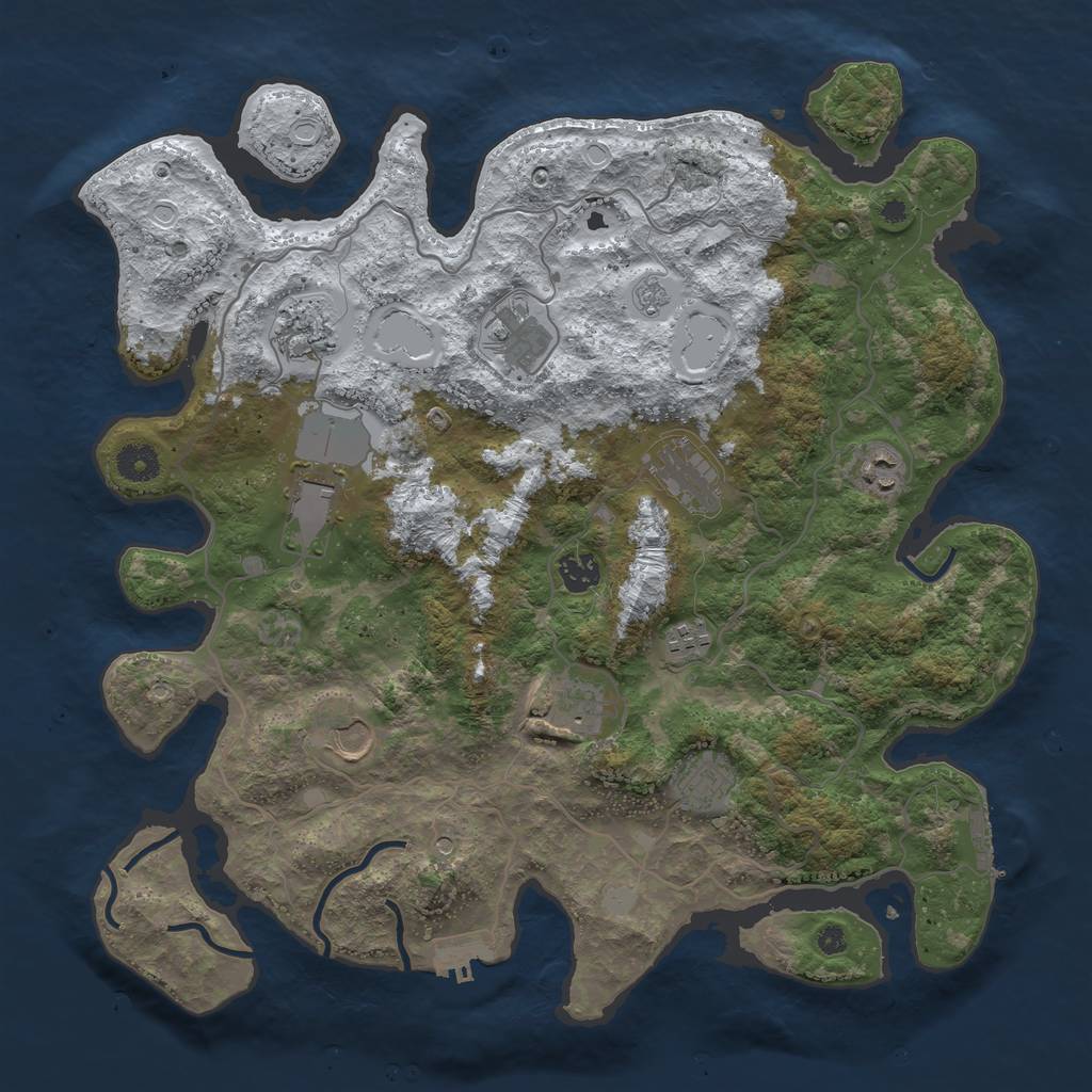 Rust Map: Procedural Map, Size: 4000, Seed: 421602, 19 Monuments