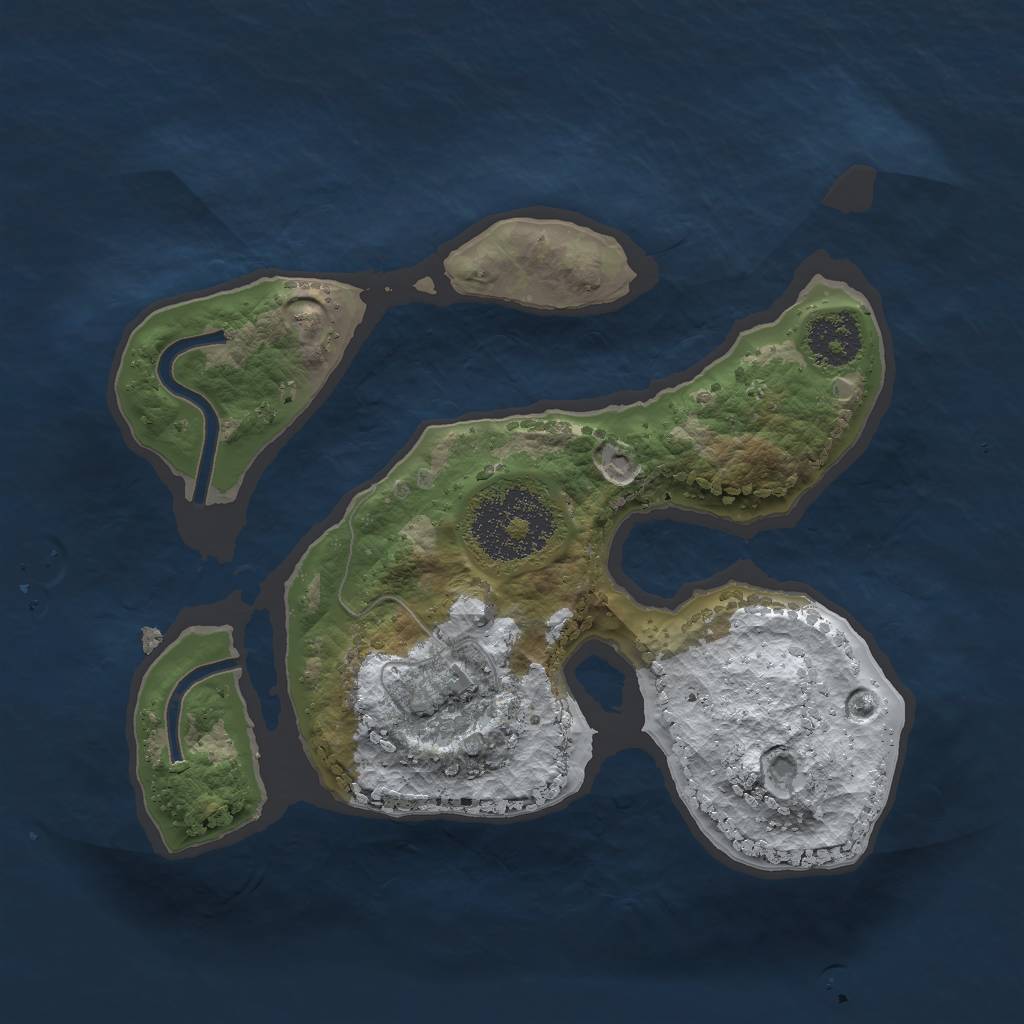 Rust Map: Procedural Map, Size: 2000, Seed: 1985, 5 Monuments