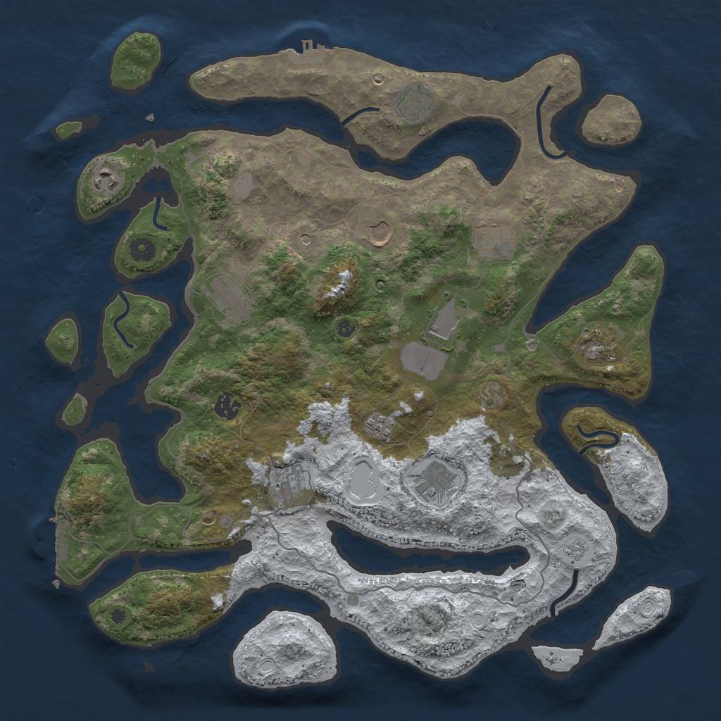 Rust Map: Procedural Map, Size: 4250, Seed: 980939099, 20 Monuments