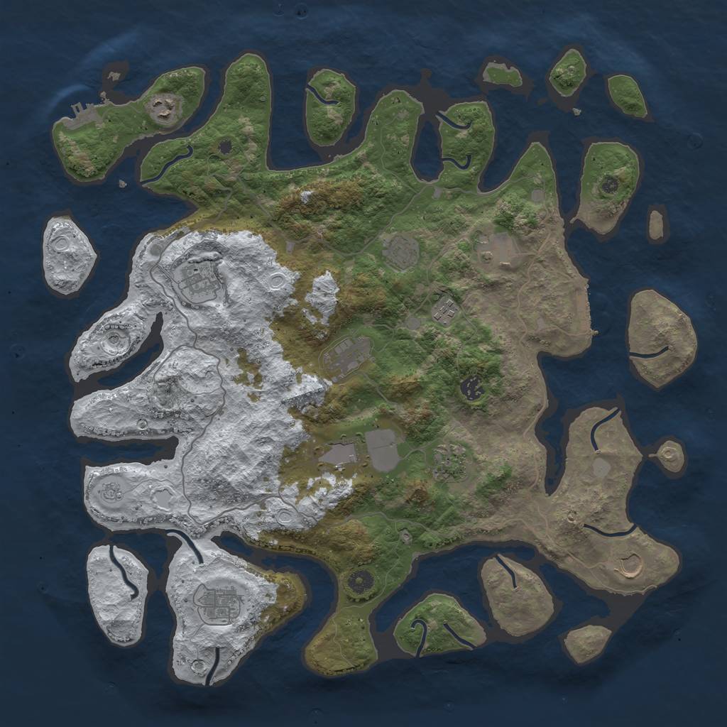 Rust Map: Procedural Map, Size: 4500, Seed: 45612, 20 Monuments