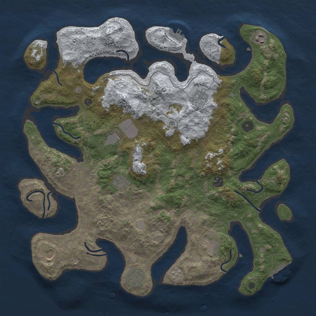 Rust Map: Procedural Map, Size: 4250, Seed: 20235, 18 Monuments