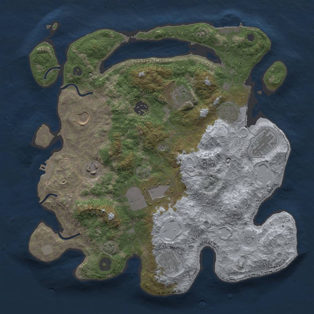 Rust Map: Procedural Map, Size: 3500, Seed: 1380917200, 16 Monuments