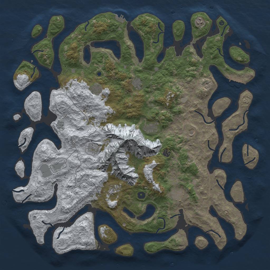 Rust Map: Procedural Map, Size: 5500, Seed: 17777, 20 Monuments