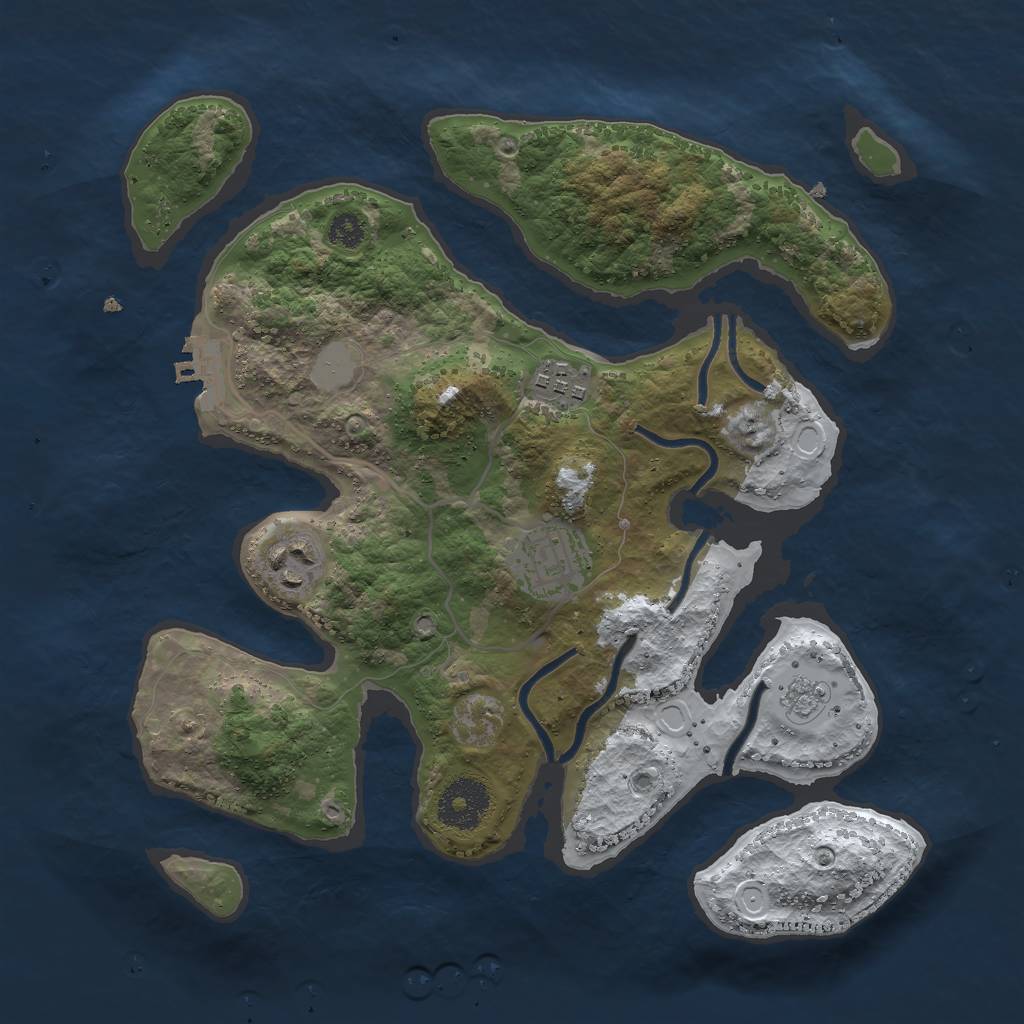 Rust Map: Procedural Map, Size: 3000, Seed: 202073776, 10 Monuments