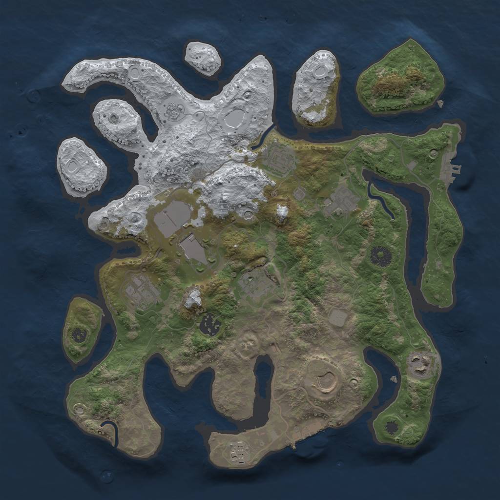 Rust Map: Procedural Map, Size: 3500, Seed: 562160, 18 Monuments