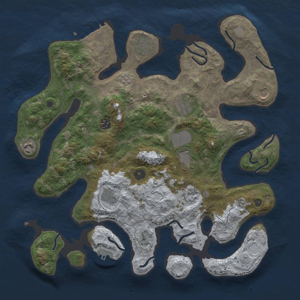 Rust Map: Procedural Map, Size: 4000, Seed: 620030, 18 Monuments
