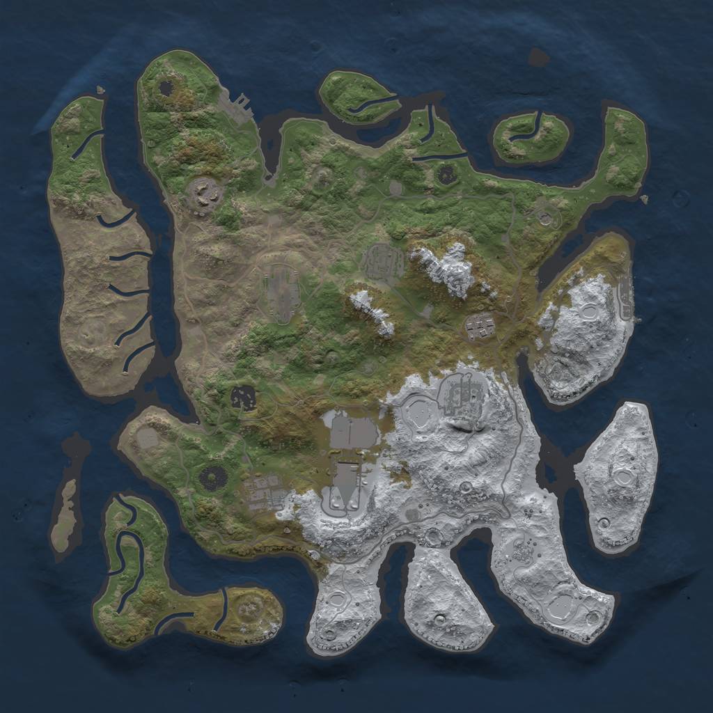 Rust Map: Procedural Map, Size: 4000, Seed: 167171, 17 Monuments