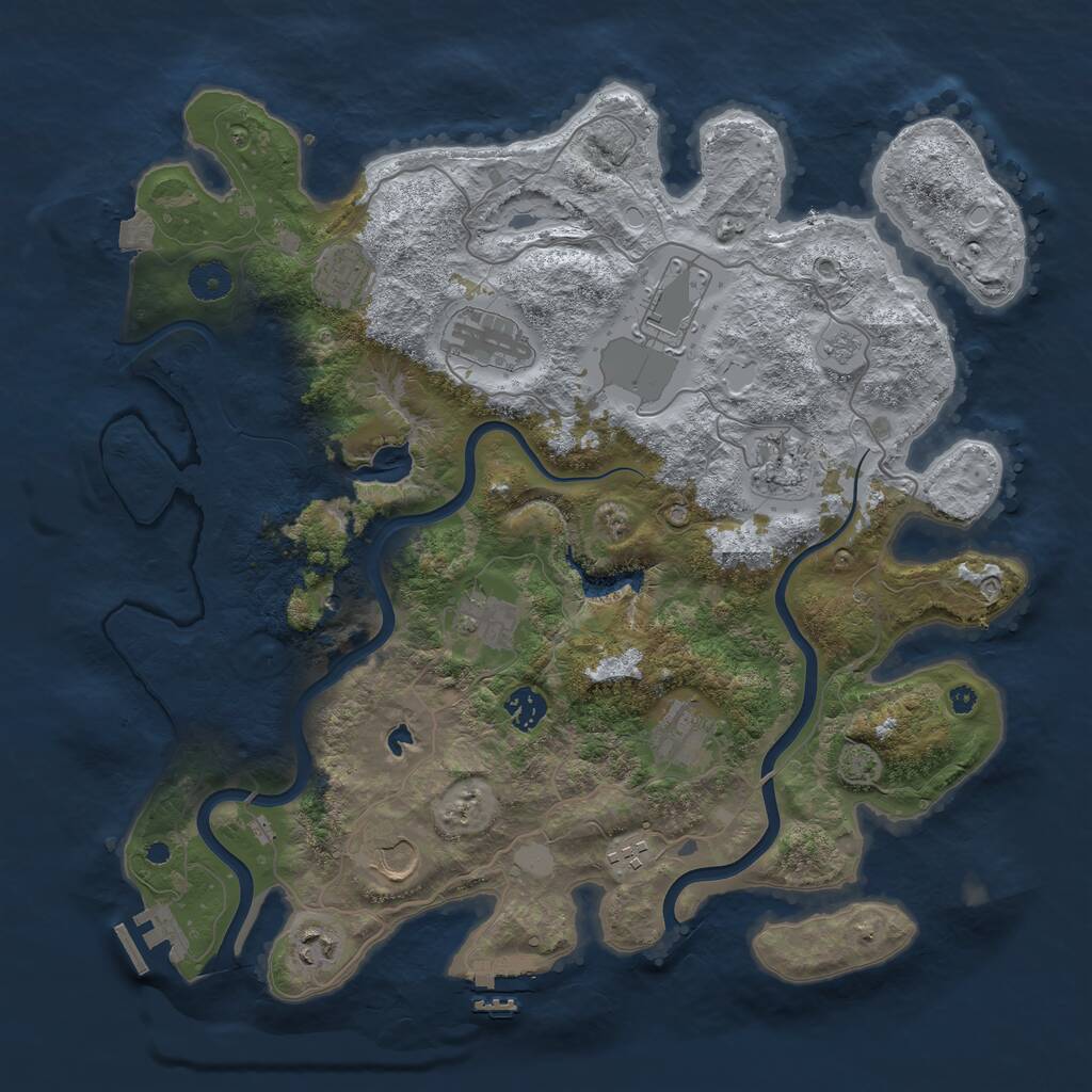 Rust Map: Procedural Map, Size: 4000, Seed: 777, 16 Monuments