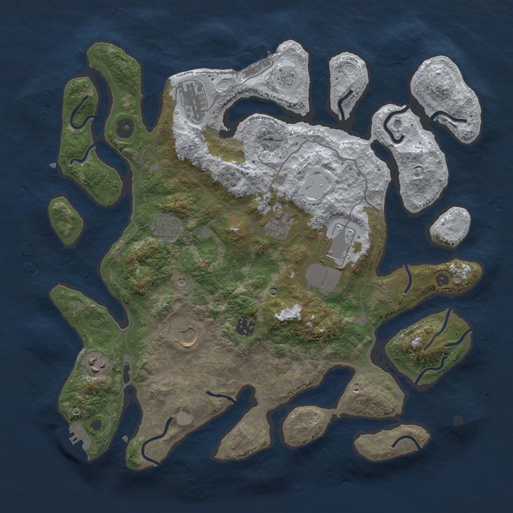 Rust Map: Procedural Map, Size: 4000, Seed: 777, 17 Monuments