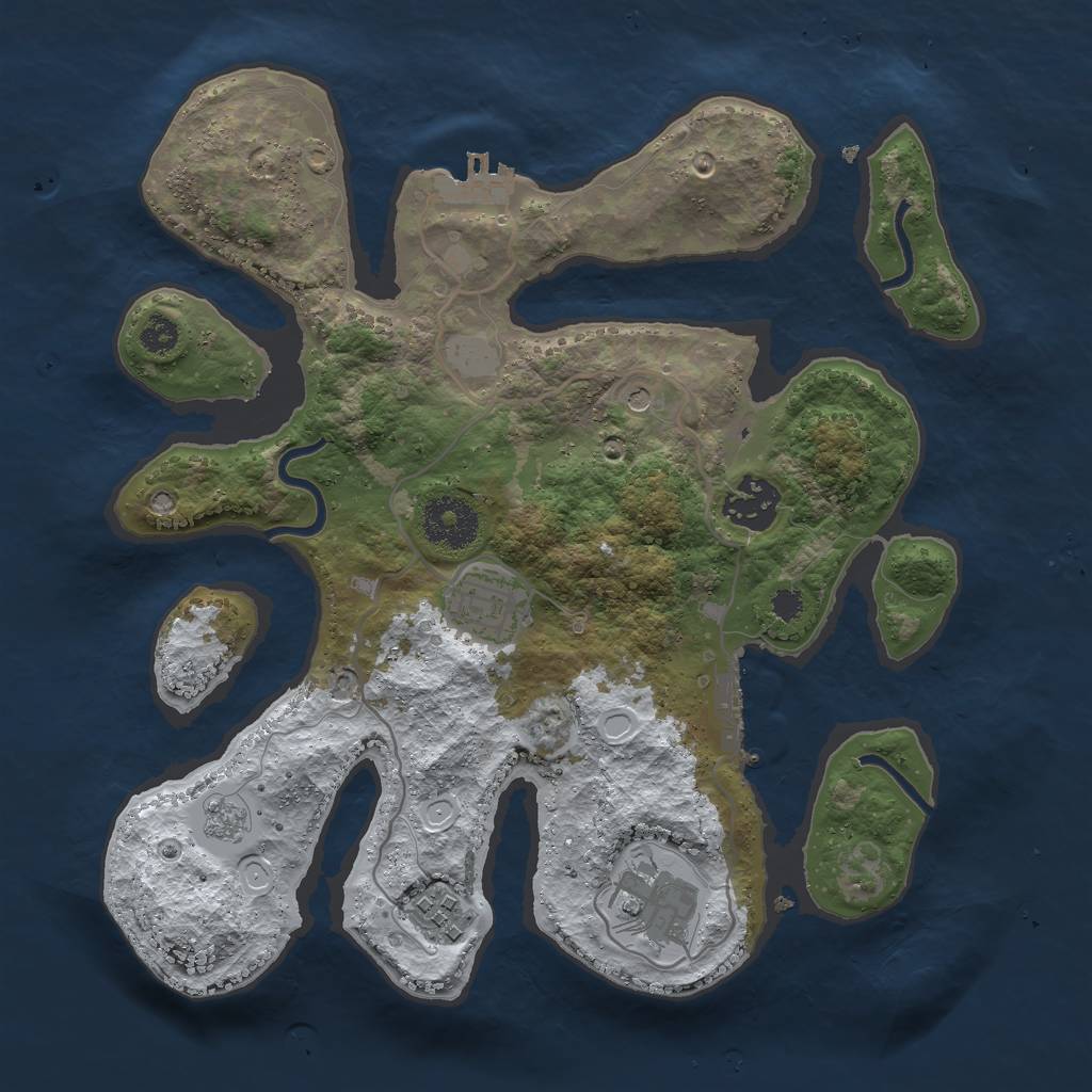 Rust Map: Procedural Map, Size: 3000, Seed: 1379450473, 13 Monuments