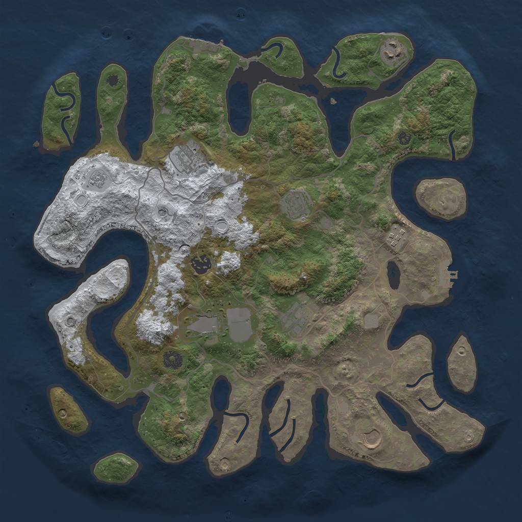 Rust Map: Procedural Map, Size: 4000, Seed: 99266, 17 Monuments