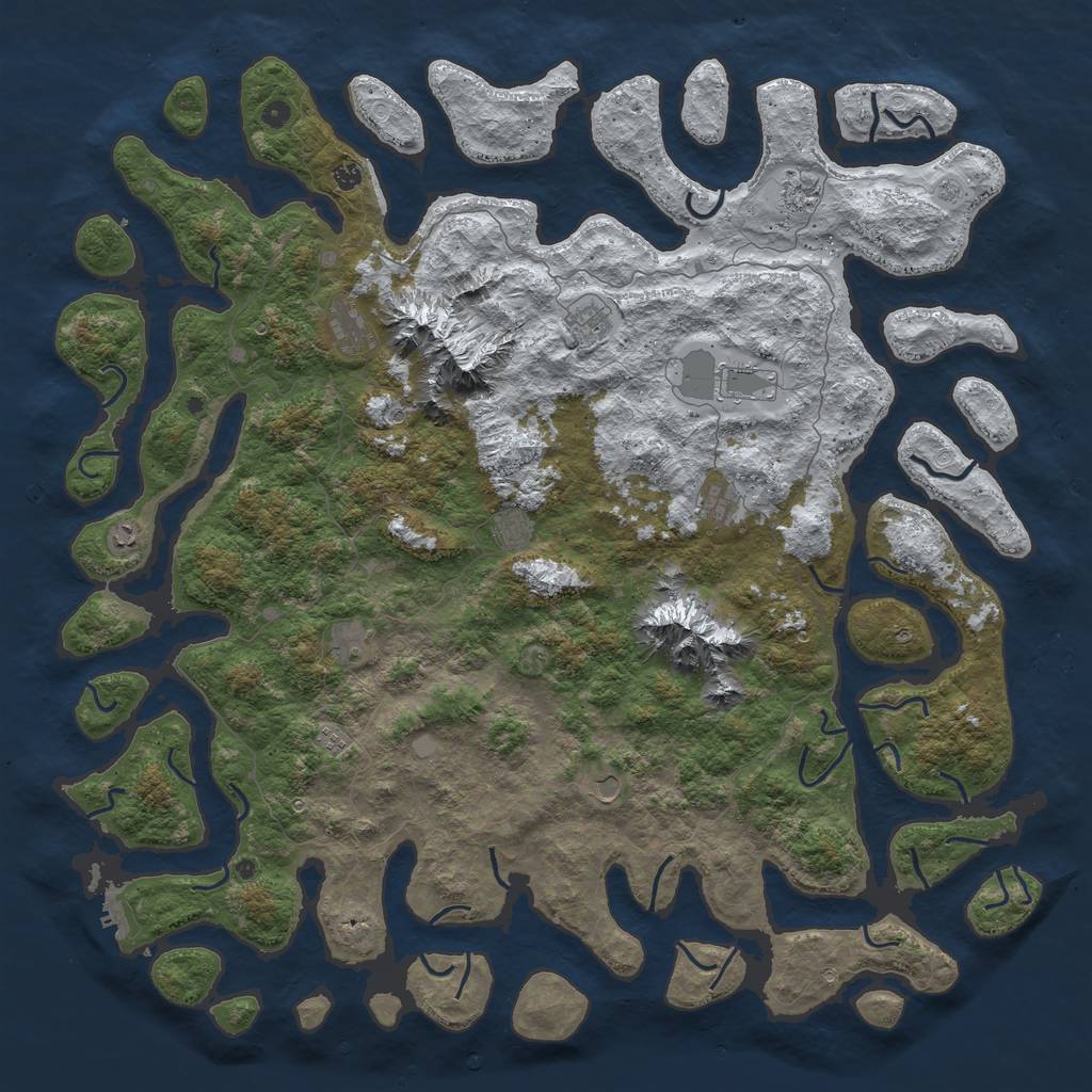 Rust Map: Procedural Map, Size: 6000, Seed: 48966984, 19 Monuments