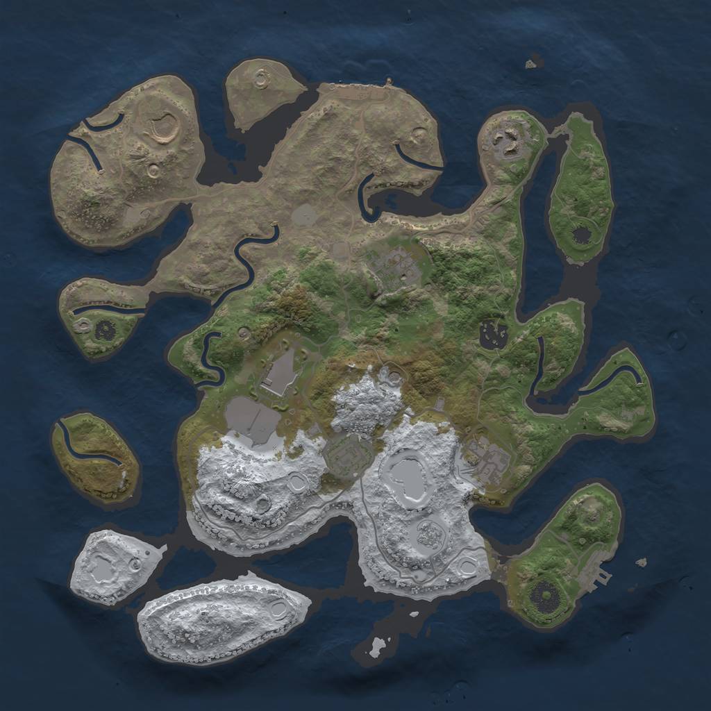 Rust Map: Procedural Map, Size: 3500, Seed: 2110622, 16 Monuments