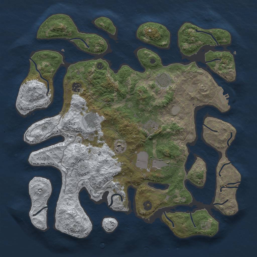 Rust Map: Procedural Map, Size: 4000, Seed: 124439, 14 Monuments