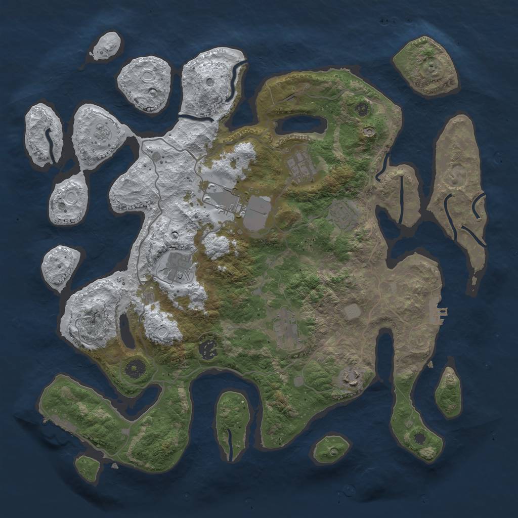 Rust Map: Procedural Map, Size: 4000, Seed: 882011, 15 Monuments