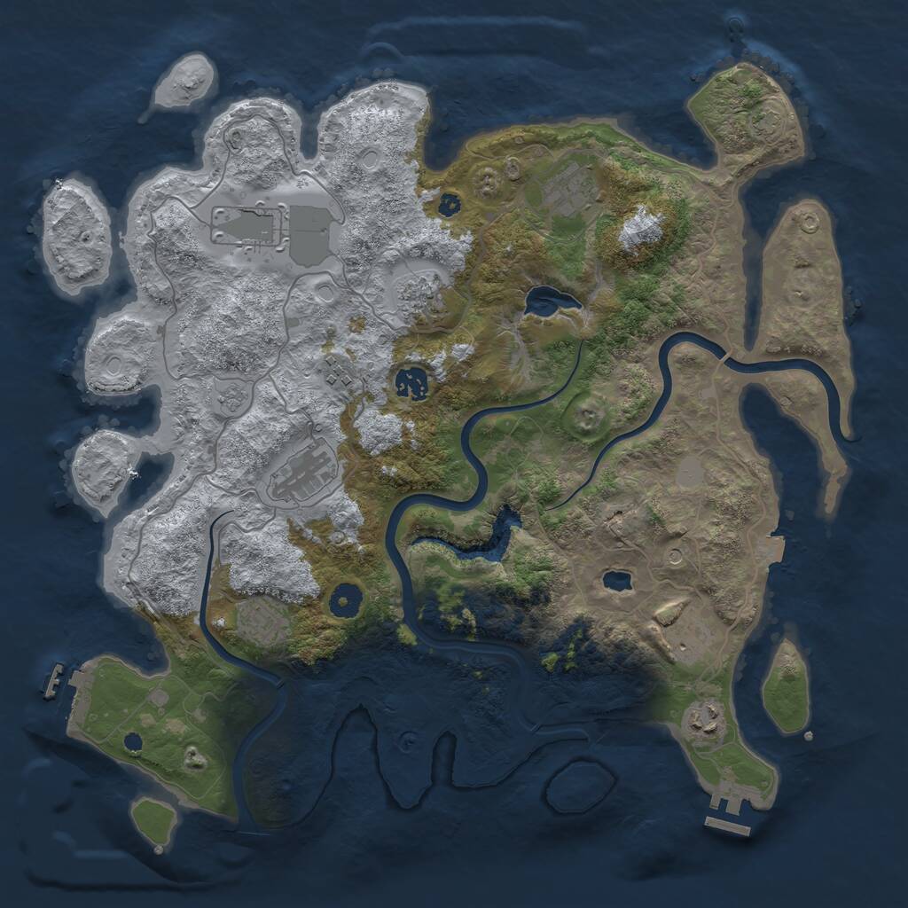 Rust Map: Procedural Map, Size: 4000, Seed: 882011, 15 Monuments