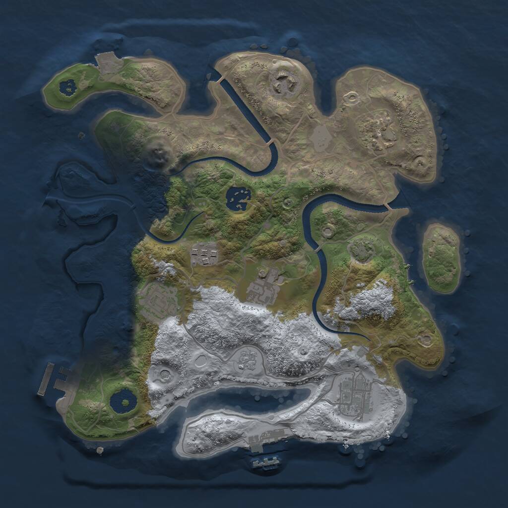 Rust Map: Procedural Map, Size: 3000, Seed: 54612, 13 Monuments