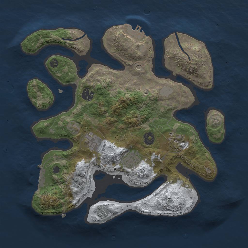 Rust Map: Procedural Map, Size: 3000, Seed: 54612, 13 Monuments