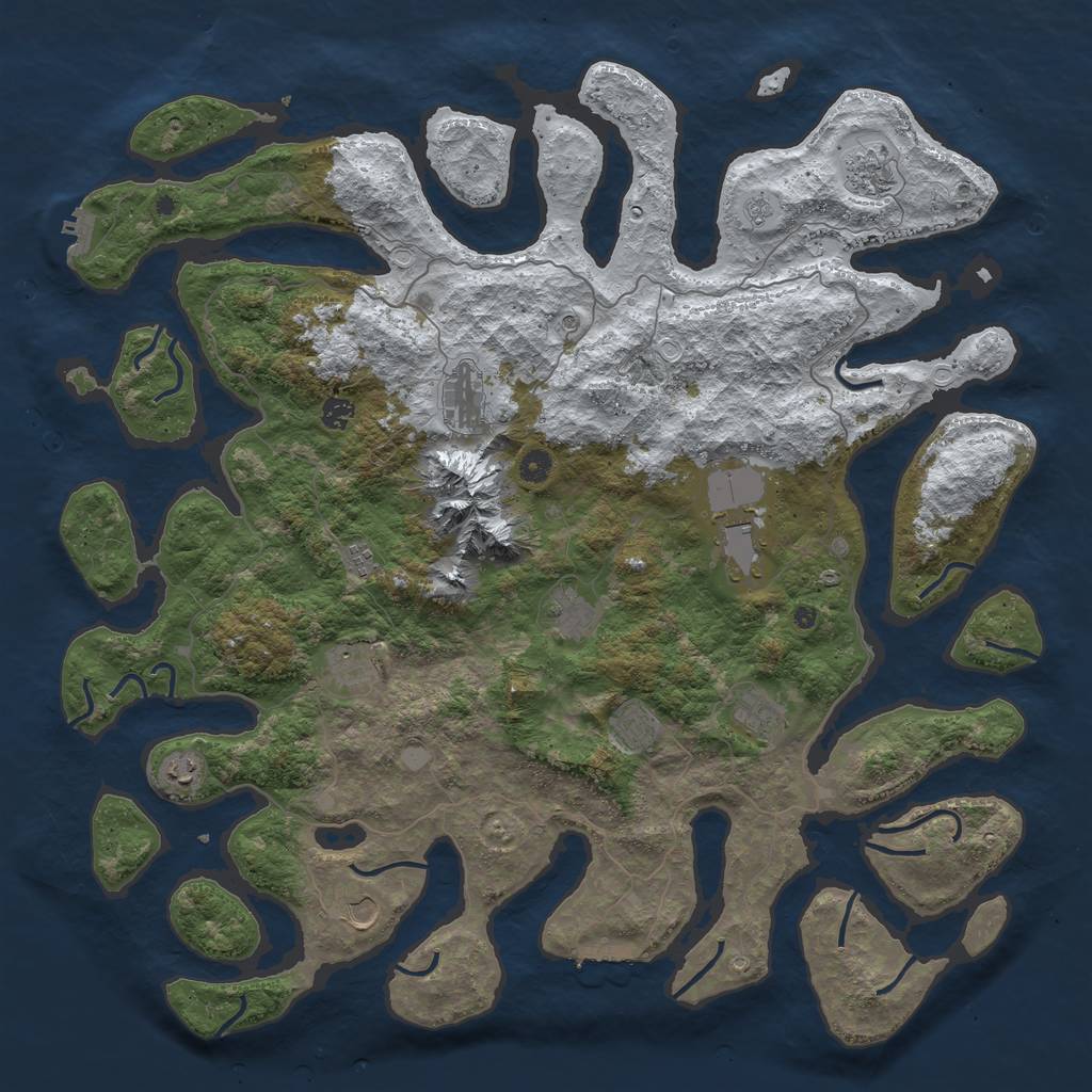 Rust Map: Procedural Map, Size: 5000, Seed: 5050032, 20 Monuments