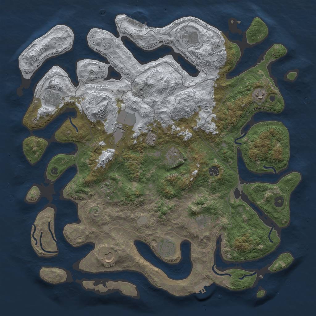 Rust Map: Procedural Map, Size: 4500, Seed: 950024, 20 Monuments