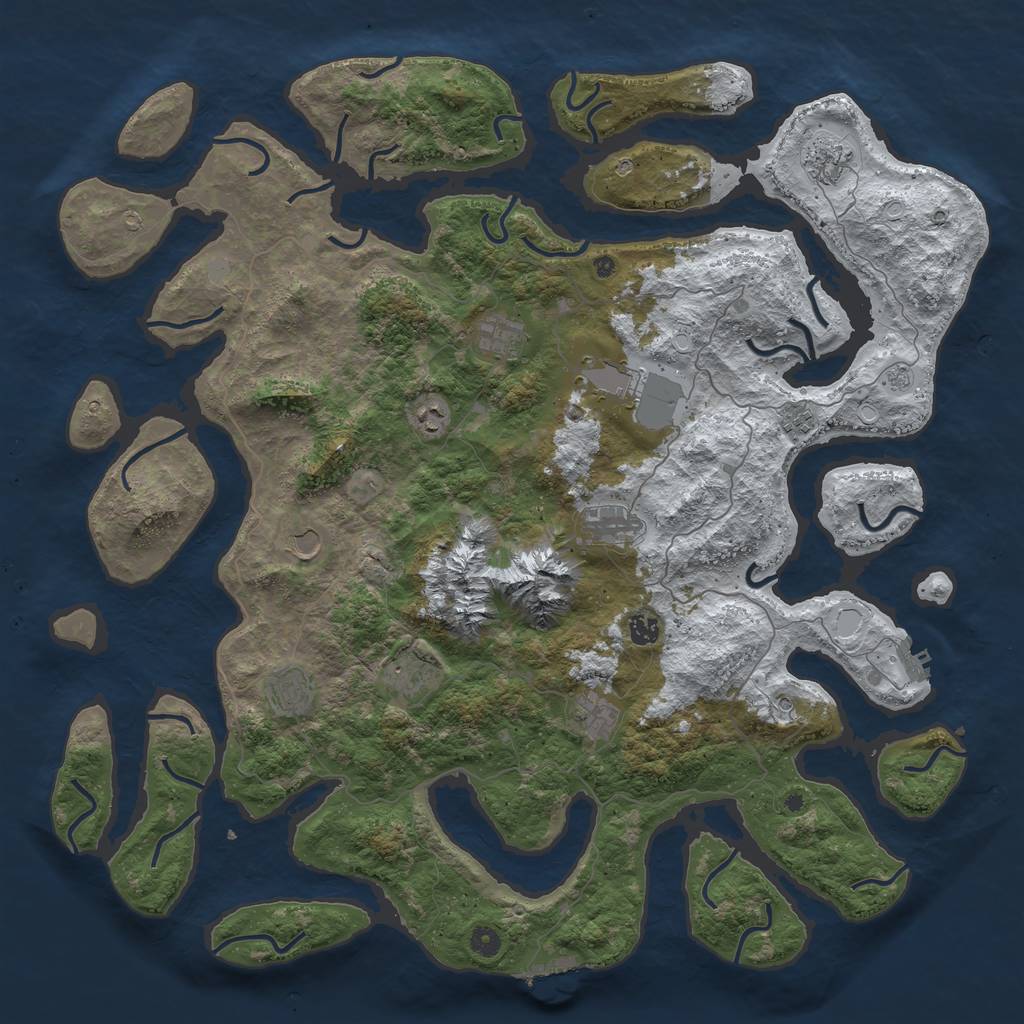 Rust Map: Procedural Map, Size: 5000, Seed: 202128, 20 Monuments