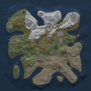 Thumbnail Rust Map: Procedural Map, Size: 3500, Seed: 105937519, 18 Monuments