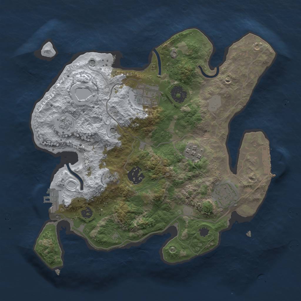 Rust Map: Procedural Map, Size: 2750, Seed: 1698761480, 13 Monuments