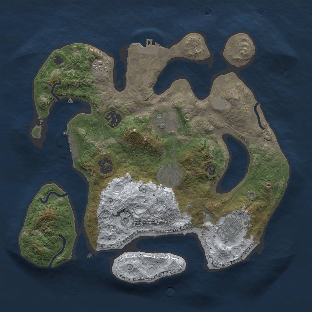 Rust Map: Procedural Map, Size: 3000, Seed: 4895658, 13 Monuments